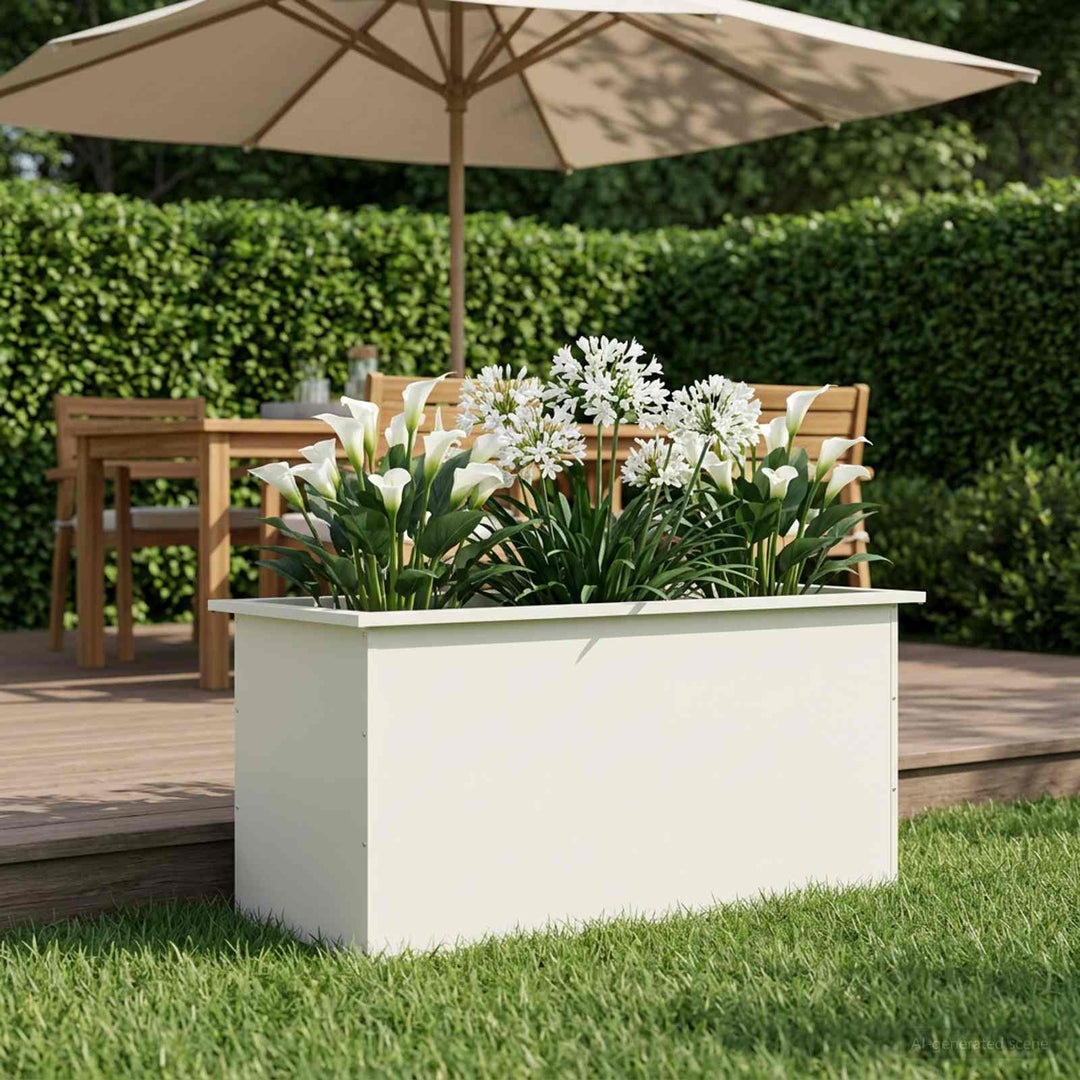 Plantekasse med LED Hvid 50 × 100 × 48 cm Stål
