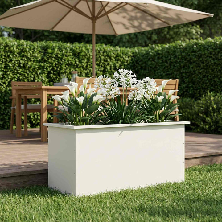Plantekasse med LED Hvid 50 × 100 × 48 cm Stål