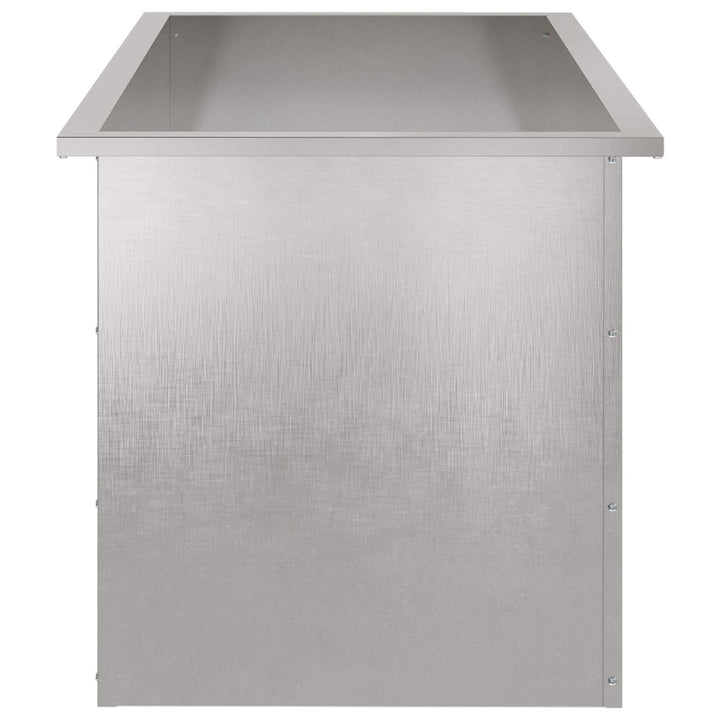 Plantekasse med LED 2 stk. Sølv 50 × 100 × 48 cm Rustfrit stål