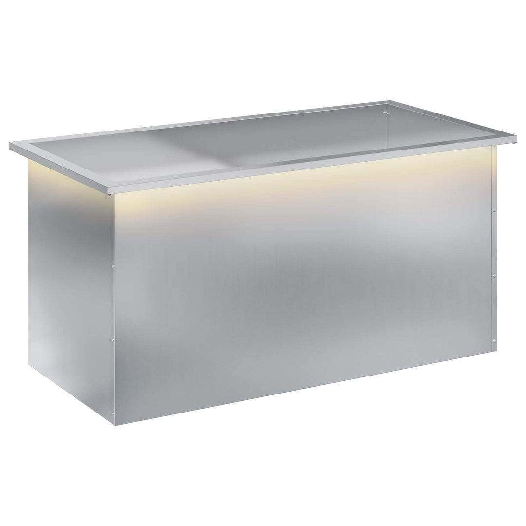 Plantekasse med LED Sølv 50 x 100 x 48 cm Galvaniseret stål