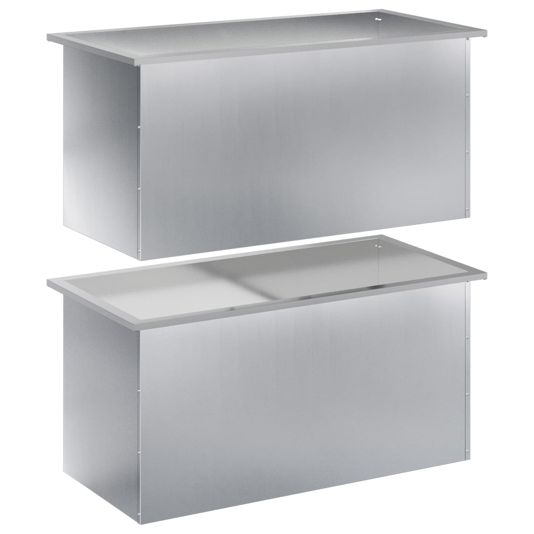 Plantekasse med LED 2 stk. Sølv 50 x 100 x 48 cm