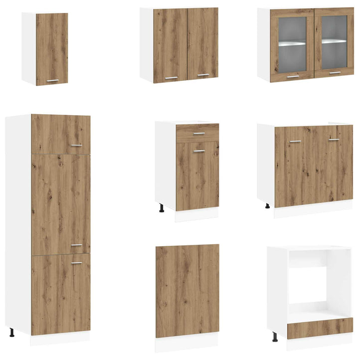 Køkken enhed Lyon 8 pcs Artisan-eg Konstrueret træ