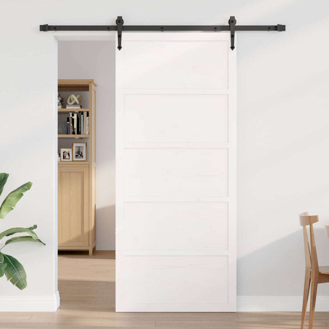 Ladedør Hvid 100 x 2,5 x 208 cm Massivt fyrretræ