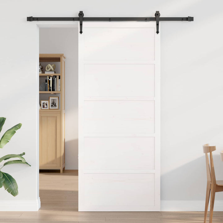 Ladedør Hvid 100 x 2,5 x 208 cm Massivt fyrretræ