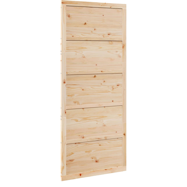 Ladedør Naturfarvet 90 x 2,5 x 208 cm Massivt fyrretræ