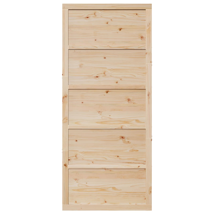 Ladedør Naturfarvet 90 x 2,5 x 208 cm Massivt fyrretræ