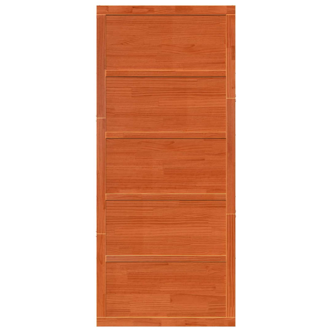 Ladedør Voksbrun 90 x 2,5 x 208 cm Massivt fyrretræ