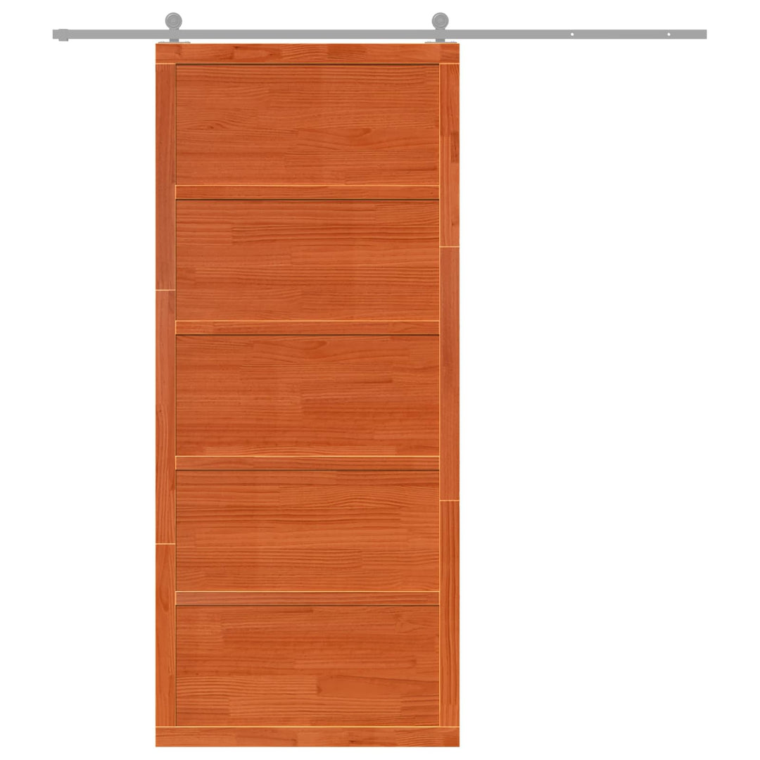 Ladedør Voksbrun 90 x 2,5 x 208 cm Massivt fyrretræ
