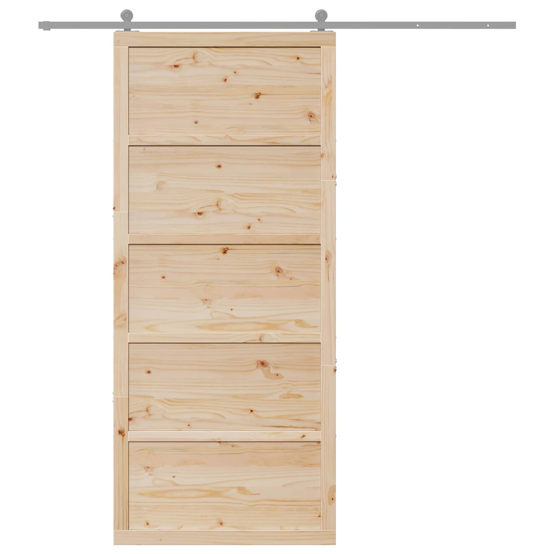 Ladedør Naturfarvet 80 x 2,5 x 208 cm Massivt fyrretræ
