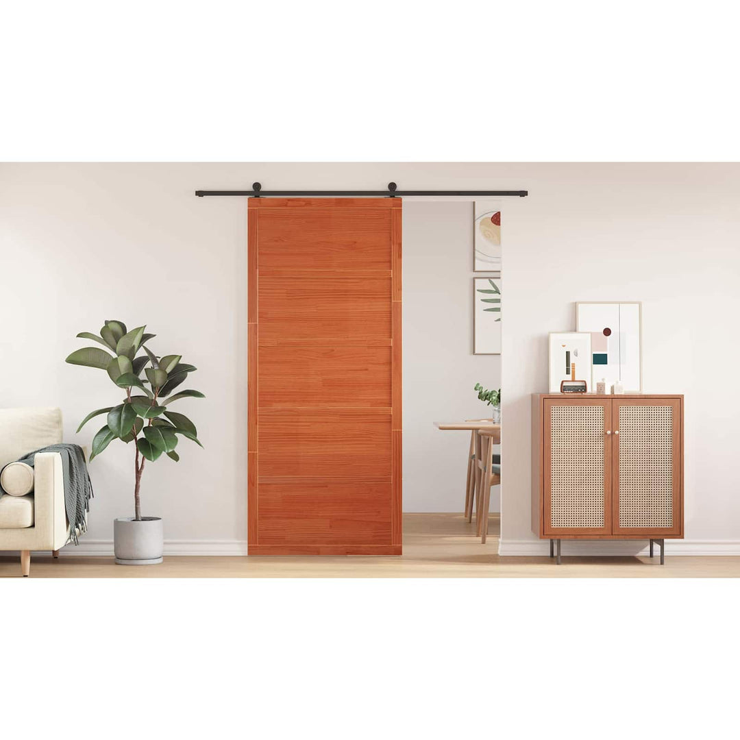 Ladedør Voksbrun 80 x 2,5 x 208 cm Massivt fyrretræ