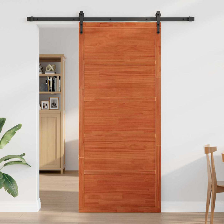 Ladedør Voksbrun 80 x 2,5 x 208 cm Massivt fyrretræ