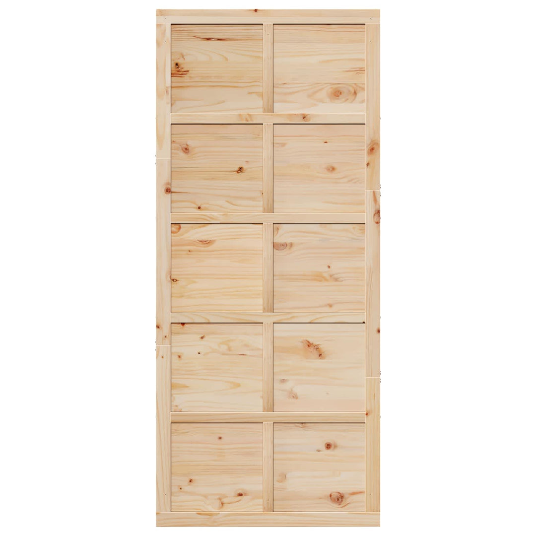 Ladedør Naturfarvet 100 x 2,5 x 208 cm Massivt fyrretræ