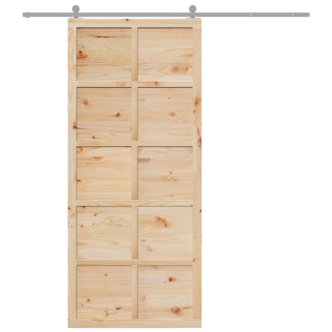 Ladedør Naturfarvet 100 x 2,5 x 208 cm Massivt fyrretræ