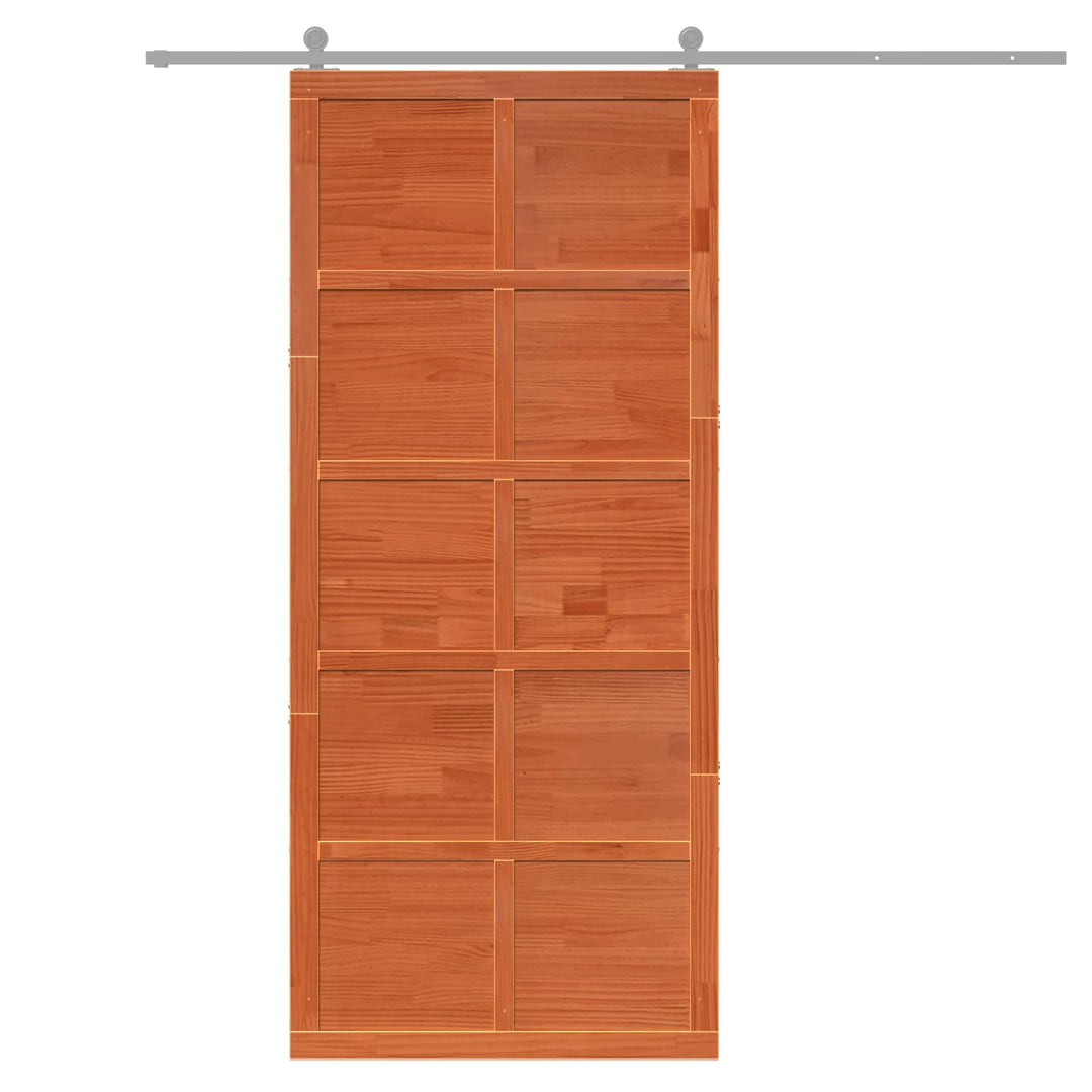 Ladedør Voksbrun 100 x 2,5 x 208 cm Massivt fyrretræ