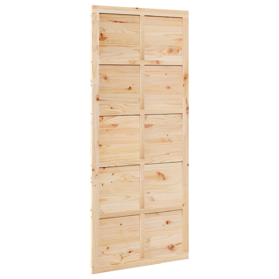 Ladedør Naturfarvet 90 x 2,5 x 208 cm Massivt fyrretræ