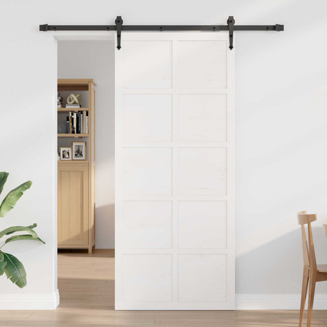 Ladedør Hvid 90 x 2,5 x 208 cm Massivt fyrretræ