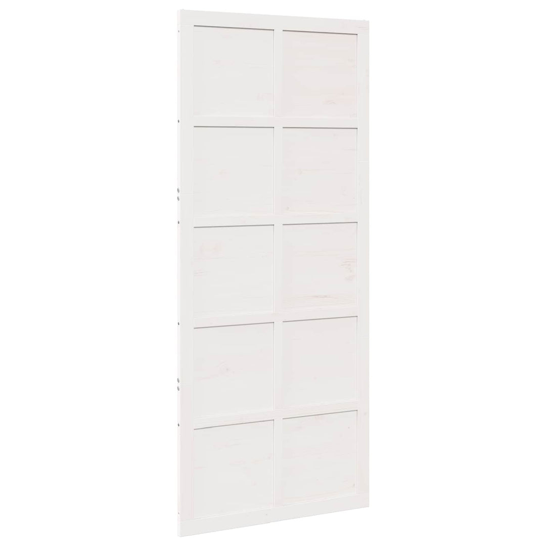 Ladedør Hvid 90 x 2,5 x 208 cm Massivt fyrretræ