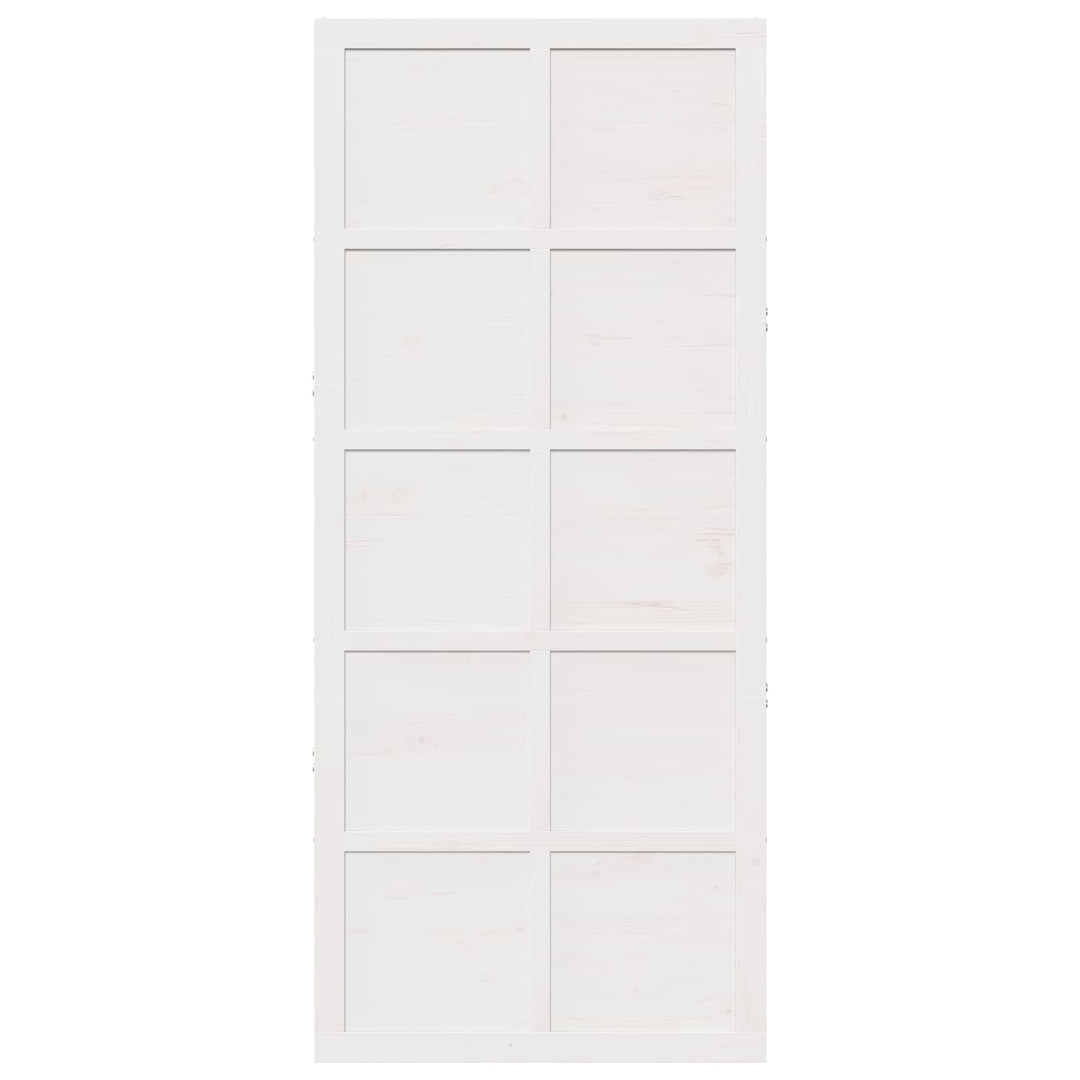 Ladedør Hvid 90 x 2,5 x 208 cm Massivt fyrretræ