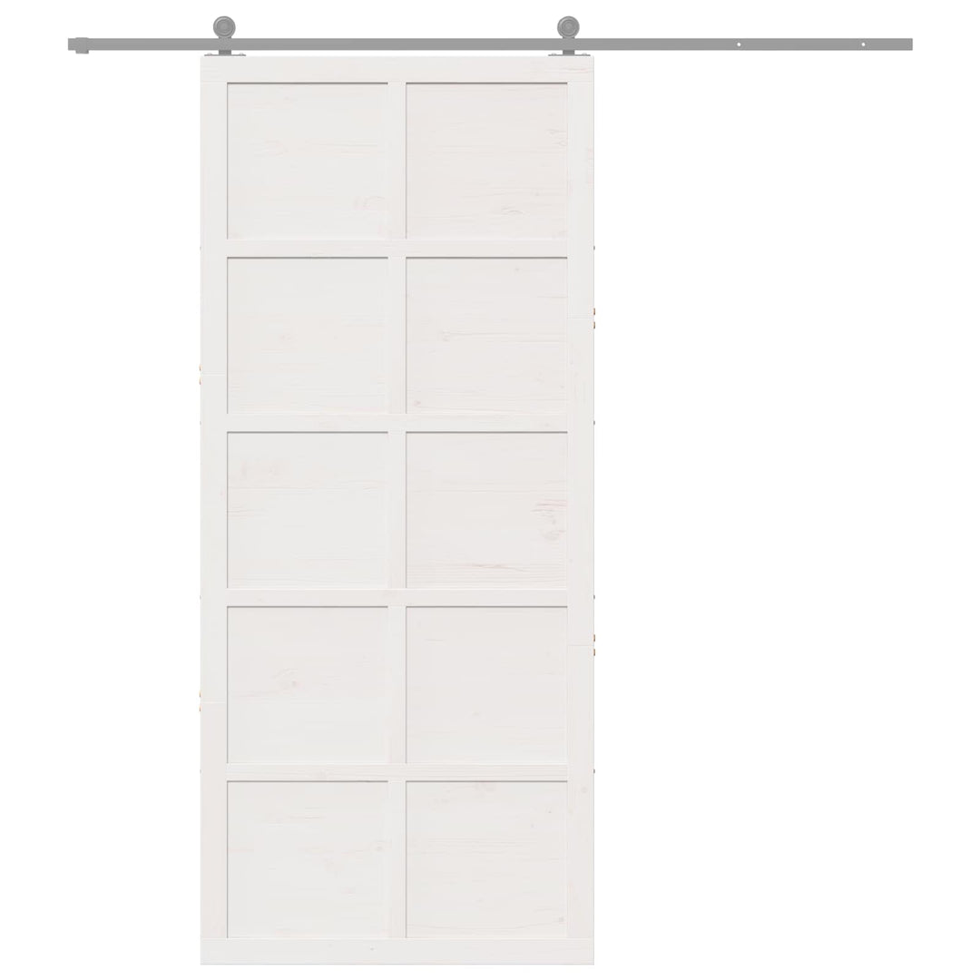Ladedør Hvid 90 x 2,5 x 208 cm Massivt fyrretræ