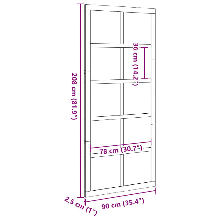 Ladedør Hvid 90 x 2,5 x 208 cm Massivt fyrretræ