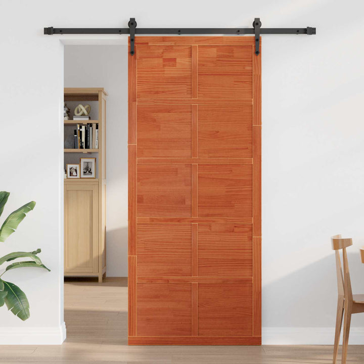 Ladedør Voksbrun 90 x 2,5 x 208 cm Massivt fyrretræ