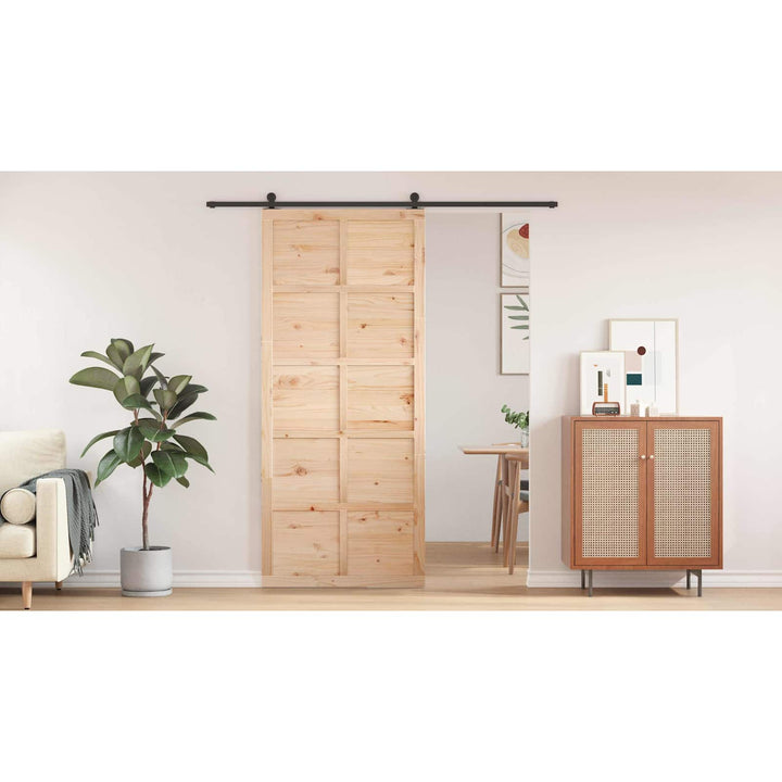 Ladedør Naturfarvet 80 x 2,5 x 208 cm Massivt fyrretræ