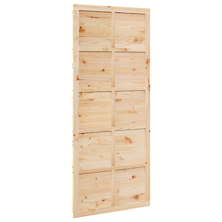 Ladedør Naturfarvet 80 x 2,5 x 208 cm Massivt fyrretræ