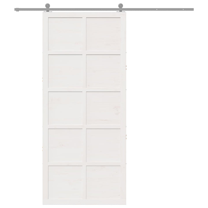 Ladedør Hvid 80 x 2,5 x 208 cm Massivt fyrretræ