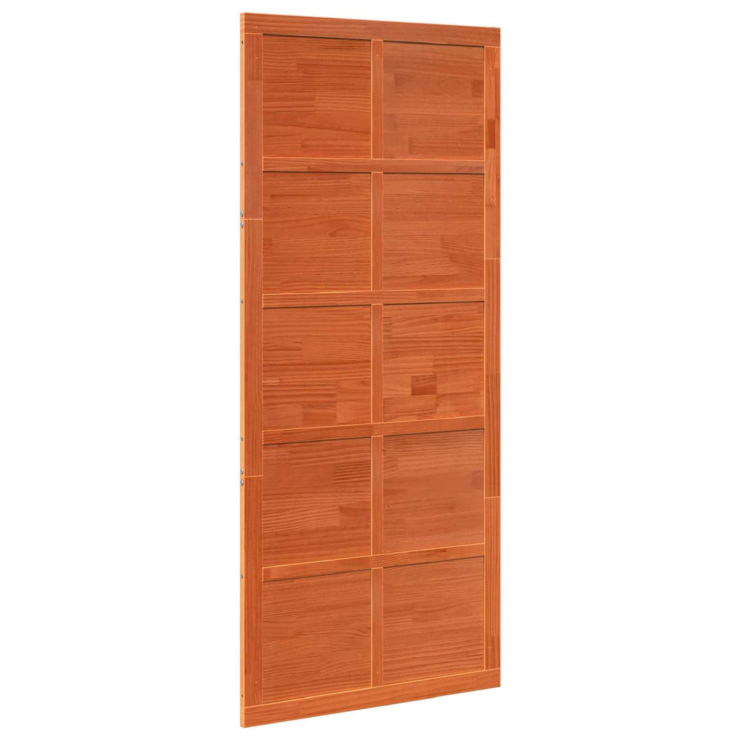 Ladedør Voksbrun 80 x 2,5 x 208 cm Massivt fyrretræ