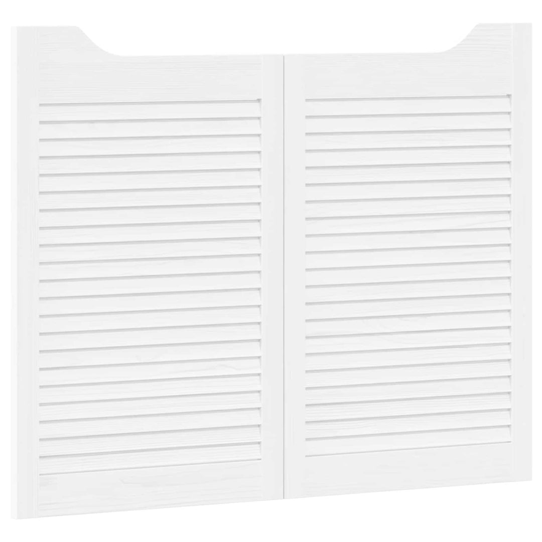 Svingdøre Hvid 80 x 50 cm Massivt fyrretræ