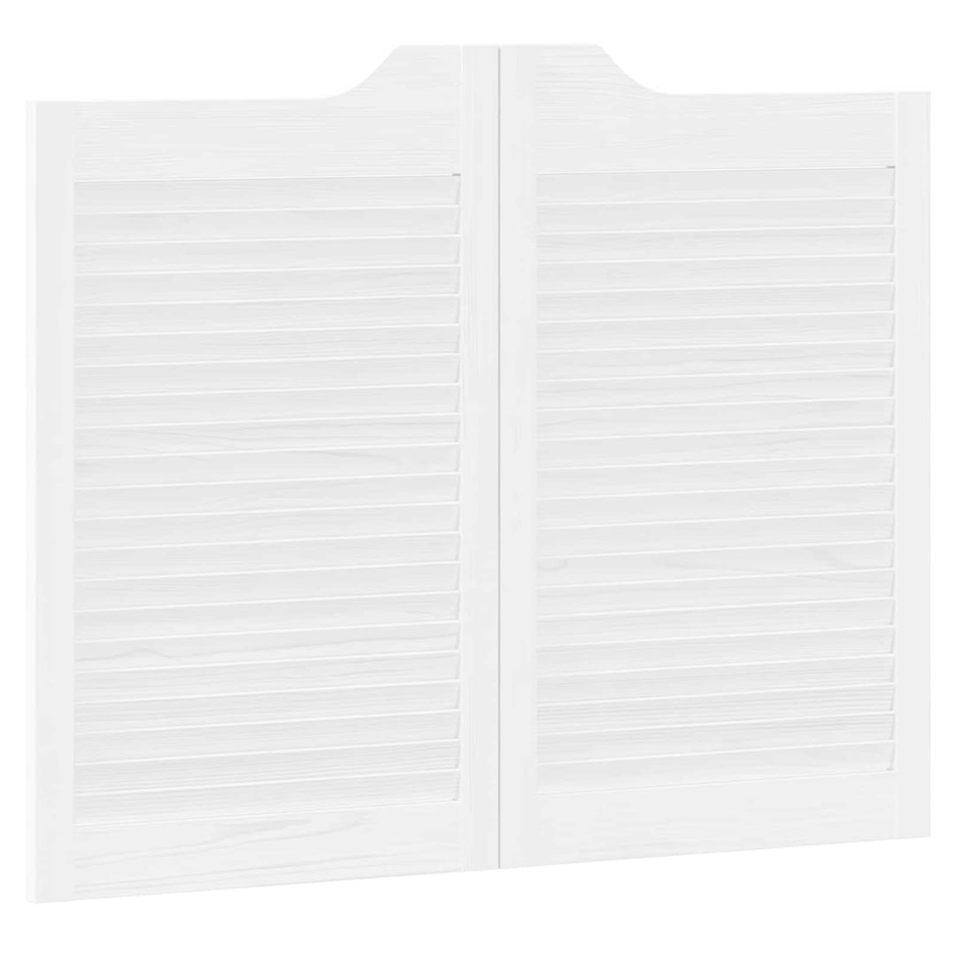 Svingdøre Hvid 80 x 50 cm Massivt fyrretræ