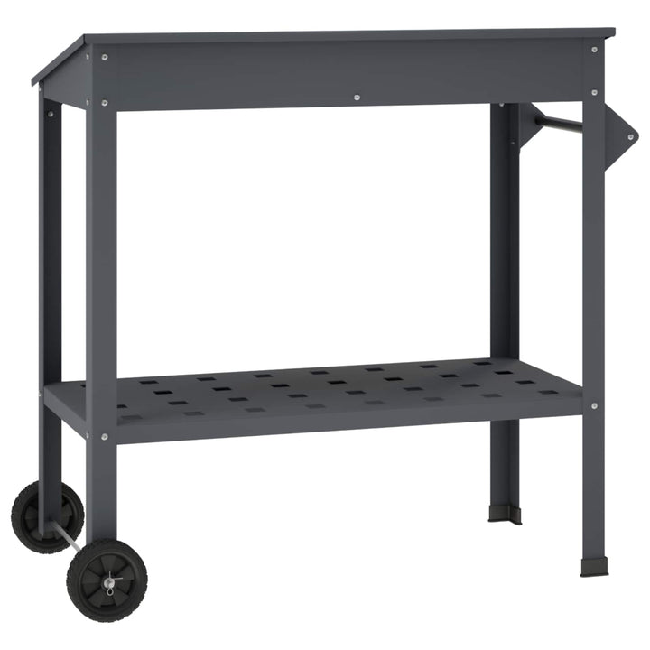 Pottebord med hjul 96 x 50 x 89 cm Koldvalset stål Antracit