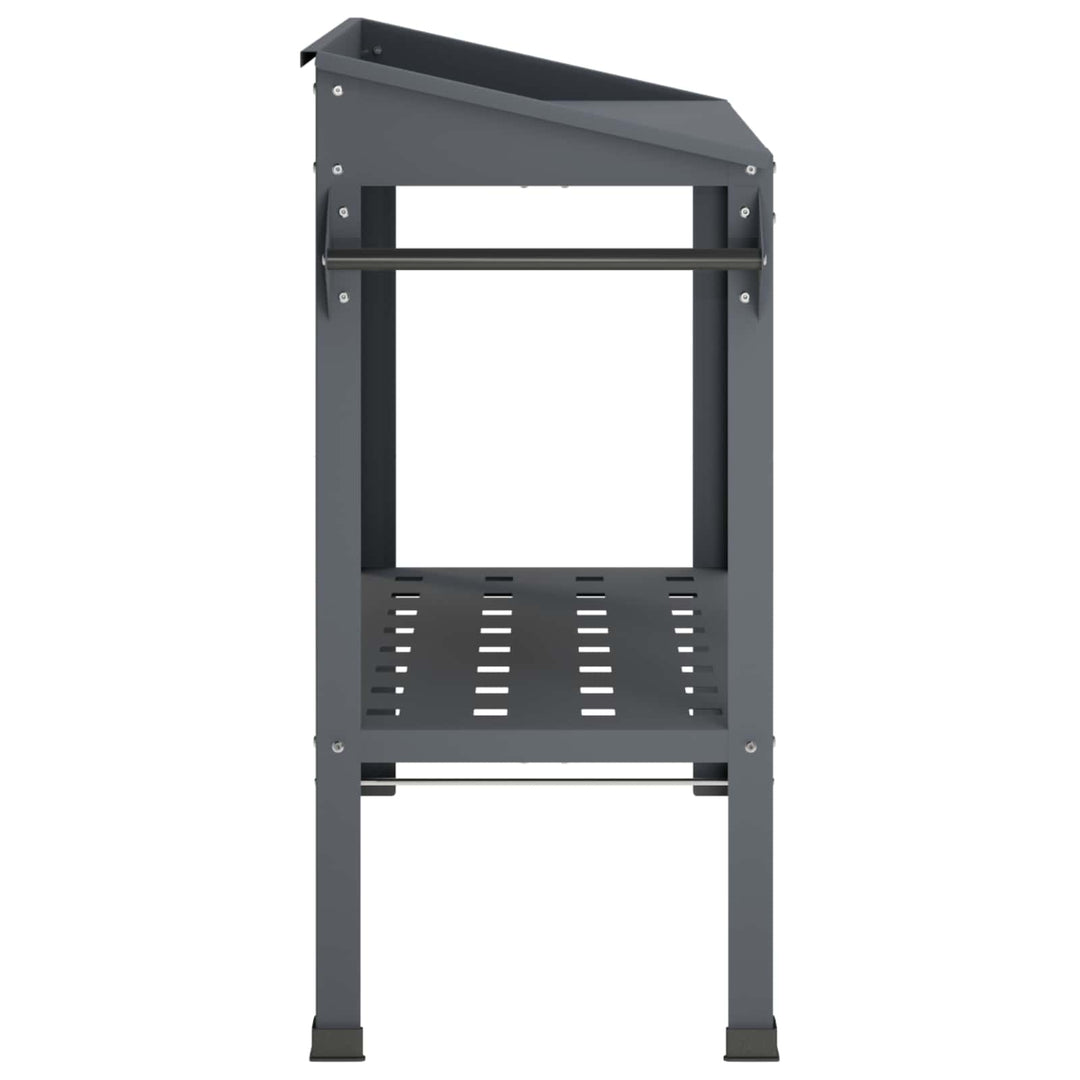 Pottebord med hjul 96 x 50 x 89 cm Koldvalset stål Antracit