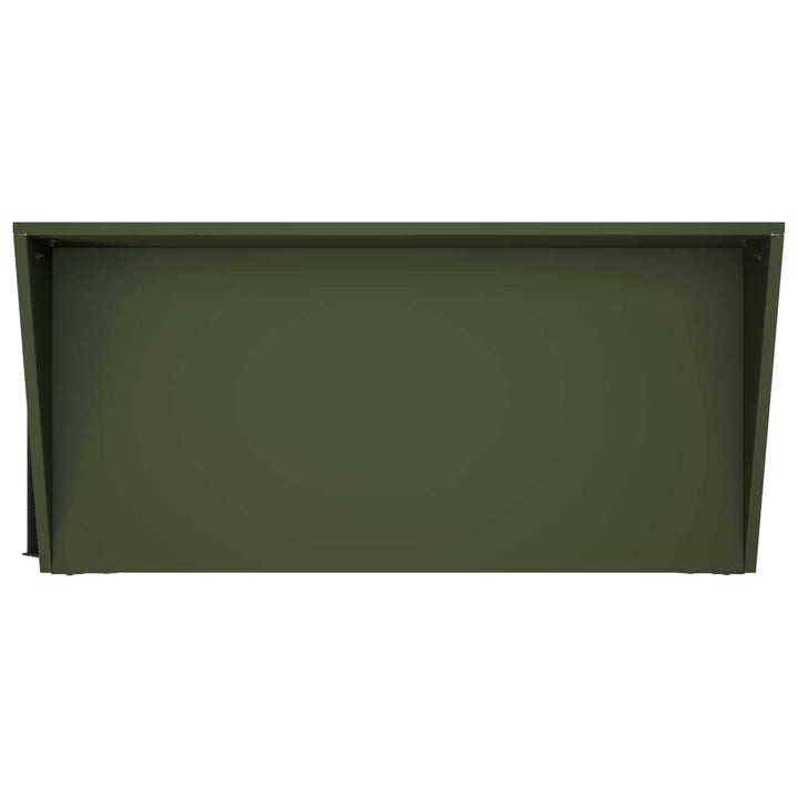 Pottebord med hjul 96 x 50 x 89 cm Koldvalset stål Olivengrøn
