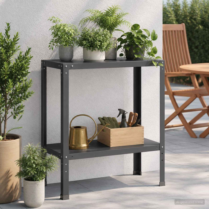 Plantebord 100 x 40 x 80 cm Pulverlakeret stål Sort