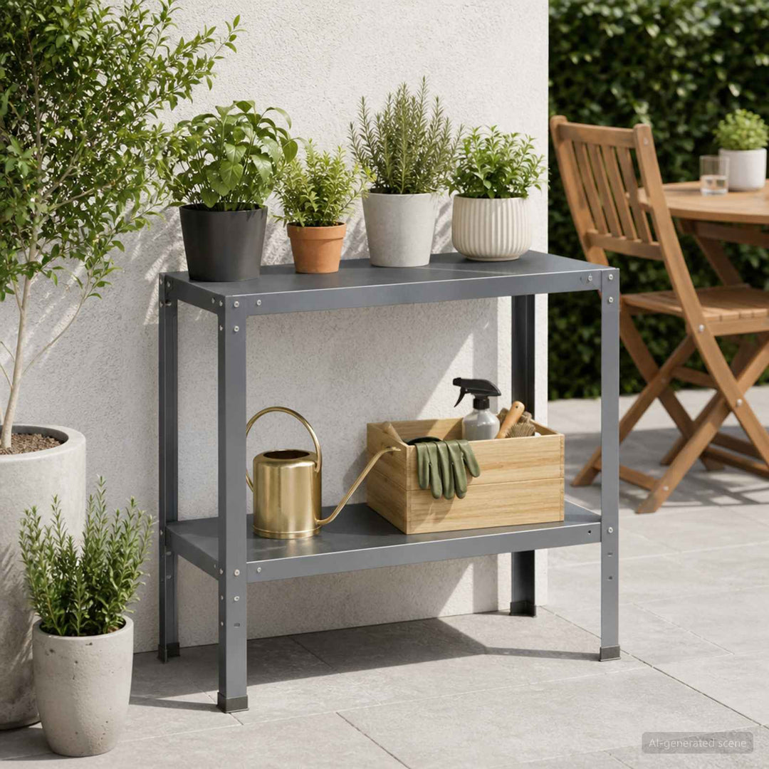 Plantebord 100 x 40 x 80 cm Pulverlakeret stål Antracit