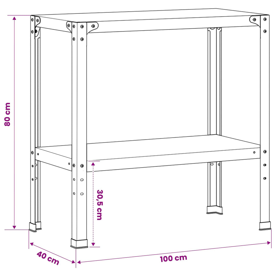 Plantebord 100 x 40 x 80 cm Pulverlakeret stål Antracit