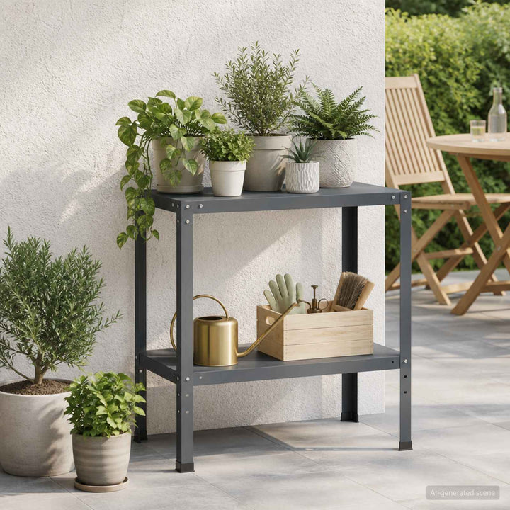 Plantebord 80 x 40 x 80 cm Pulverlakeret stål Antracit