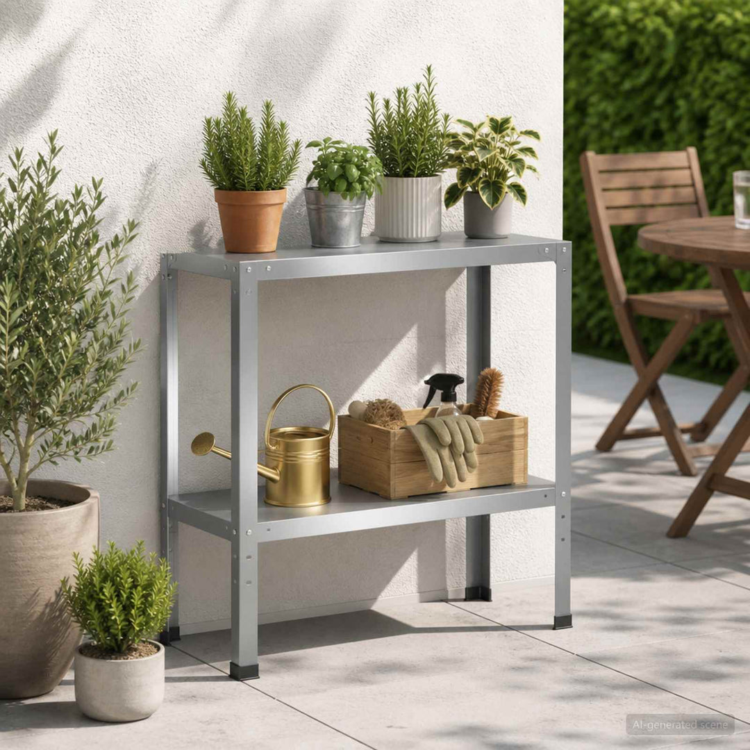 Plantebord 80 x 40 x 80 cm Galvaniseret stål Sølv