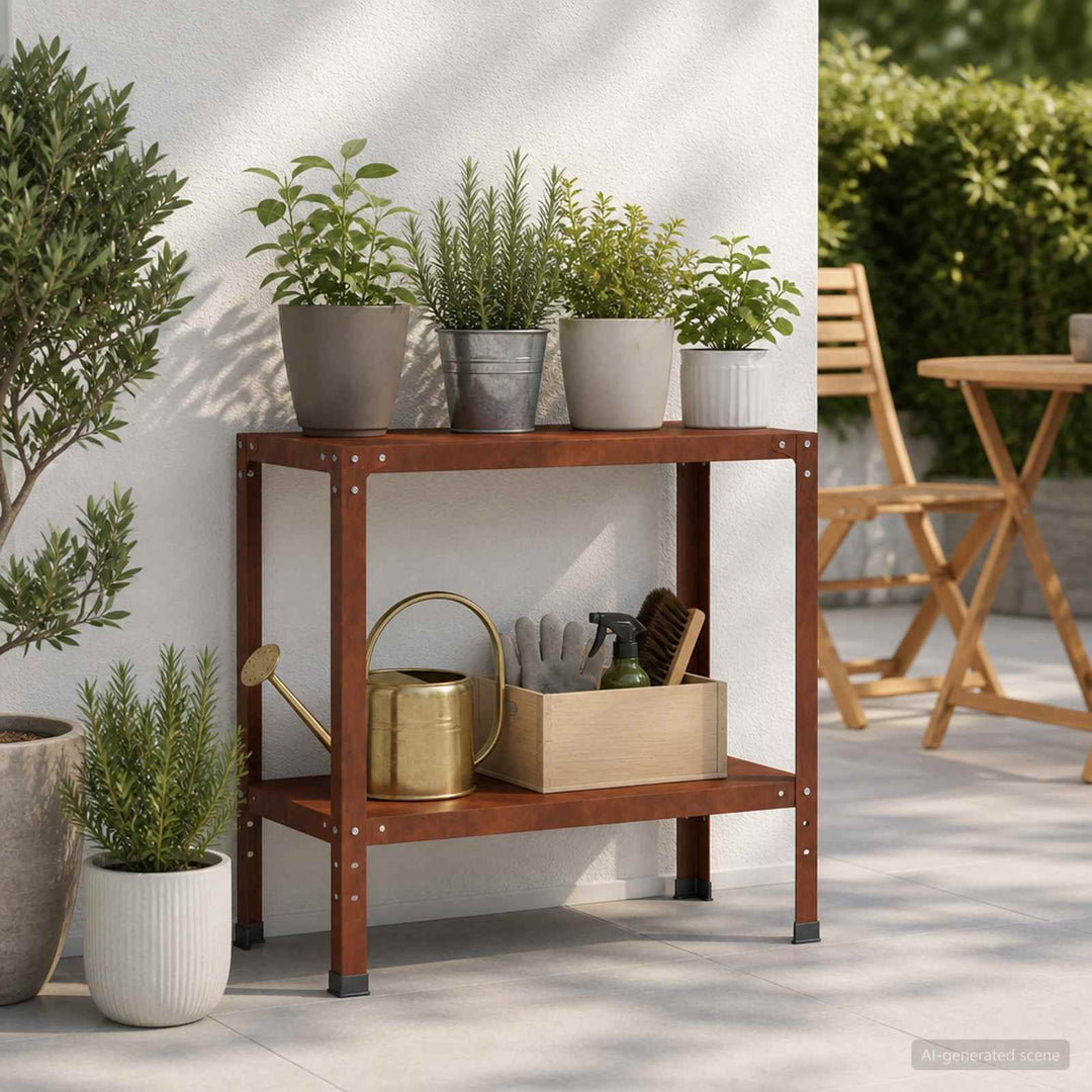 Plantebord 80 x 40 x 80 cm Cortenstål Rusten