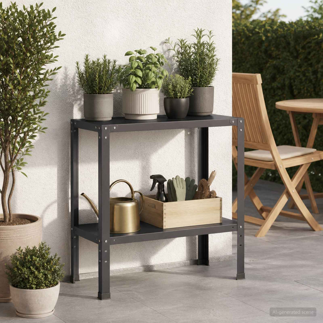 Plantebord 60 x 40 x 80 cm Pulverlakeret stål Sort