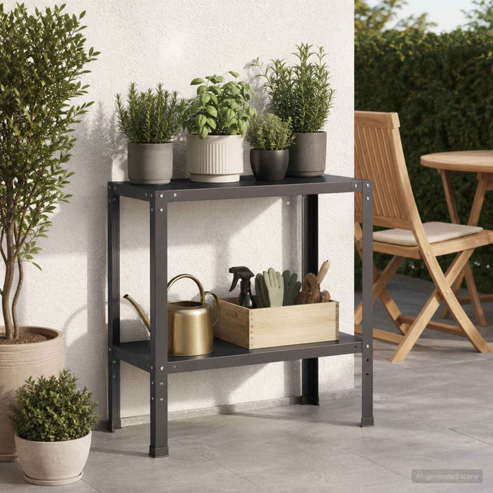 Plantebord 60 x 40 x 80 cm Pulverlakeret stål Sort