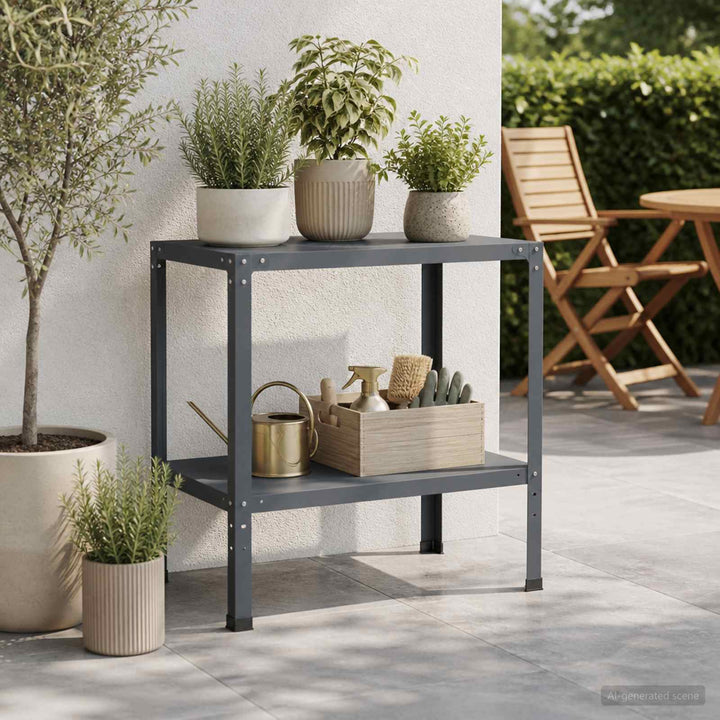 Plantebord 100 x 50 x 80 cm Pulverlakeret stål Antracit
