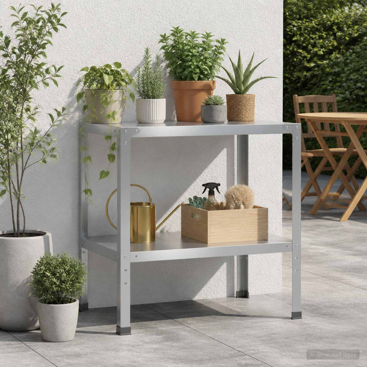 Plantebord 100 x 50 x 80 cm Galvaniseret stål Sølv