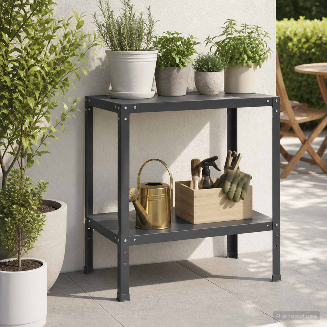 Plantebord 80 x 50 x 80 cm Pulverlakeret stål Sort