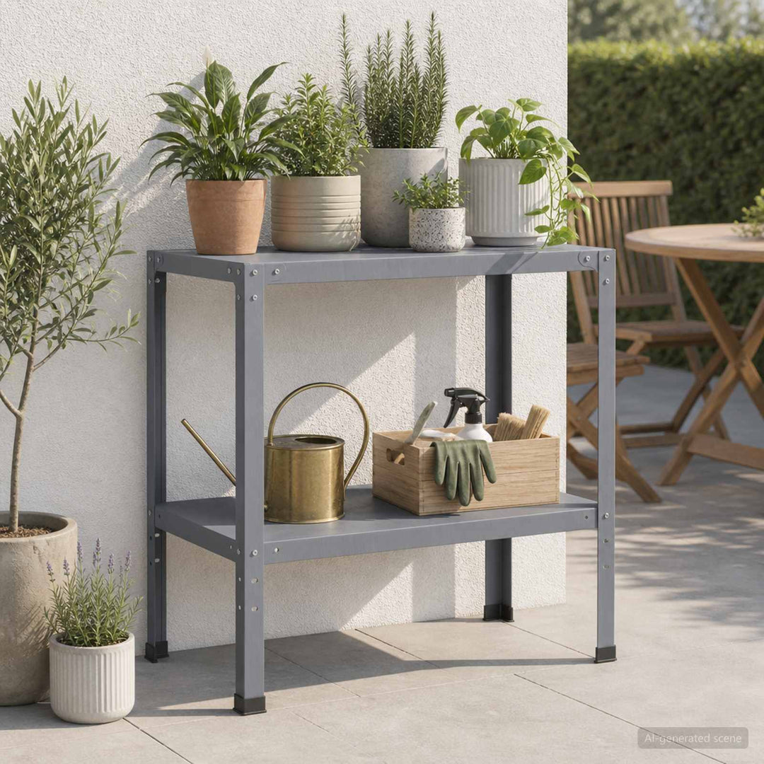 Plantebord 80 x 50 x 80 cm Pulverlakeret stål Antracit