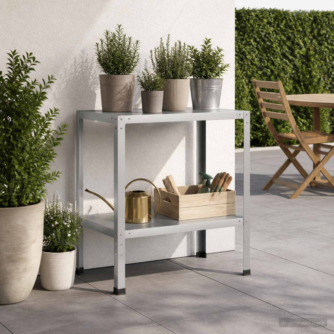 Plantebord 80 x 50 x 80 cm Galvaniseret stål Sølv