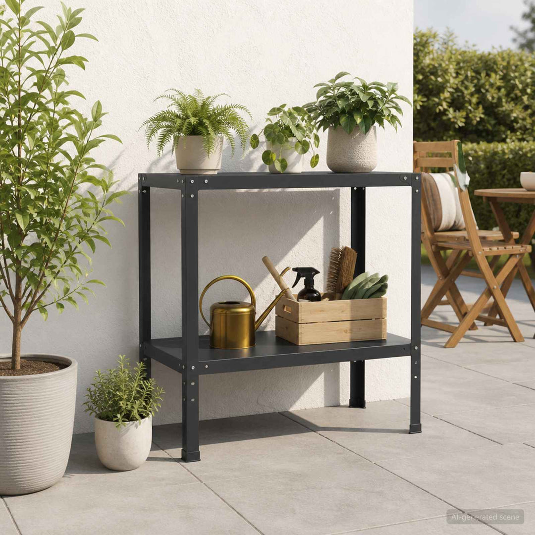 Plantebord 60 x 50 x 80 cm Pulverlakeret stål Sort