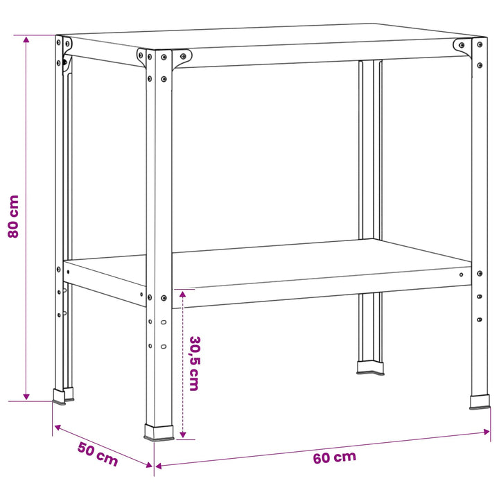 Plantebord 60 x 50 x 80 cm Pulverlakeret stål Olivengrøn