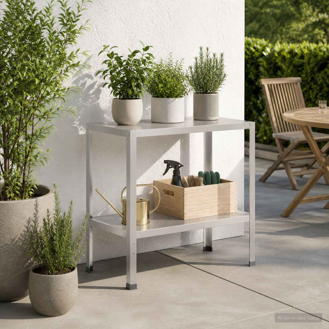 Plantebord 60 x 50 x 80 cm Rustfrit stål Sølv